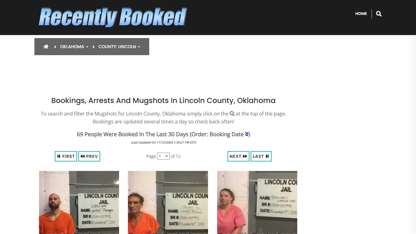 Bookings, Arrests and Mugshots in Lincoln County, Oklahoma