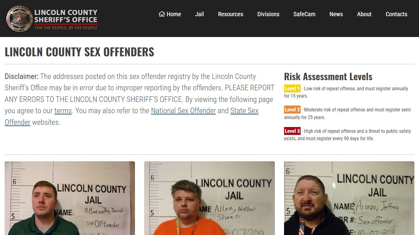 Sex Offenders - Lincoln County Sheriff's Office